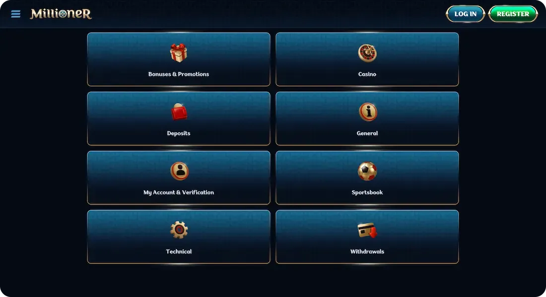 millioner casino faq